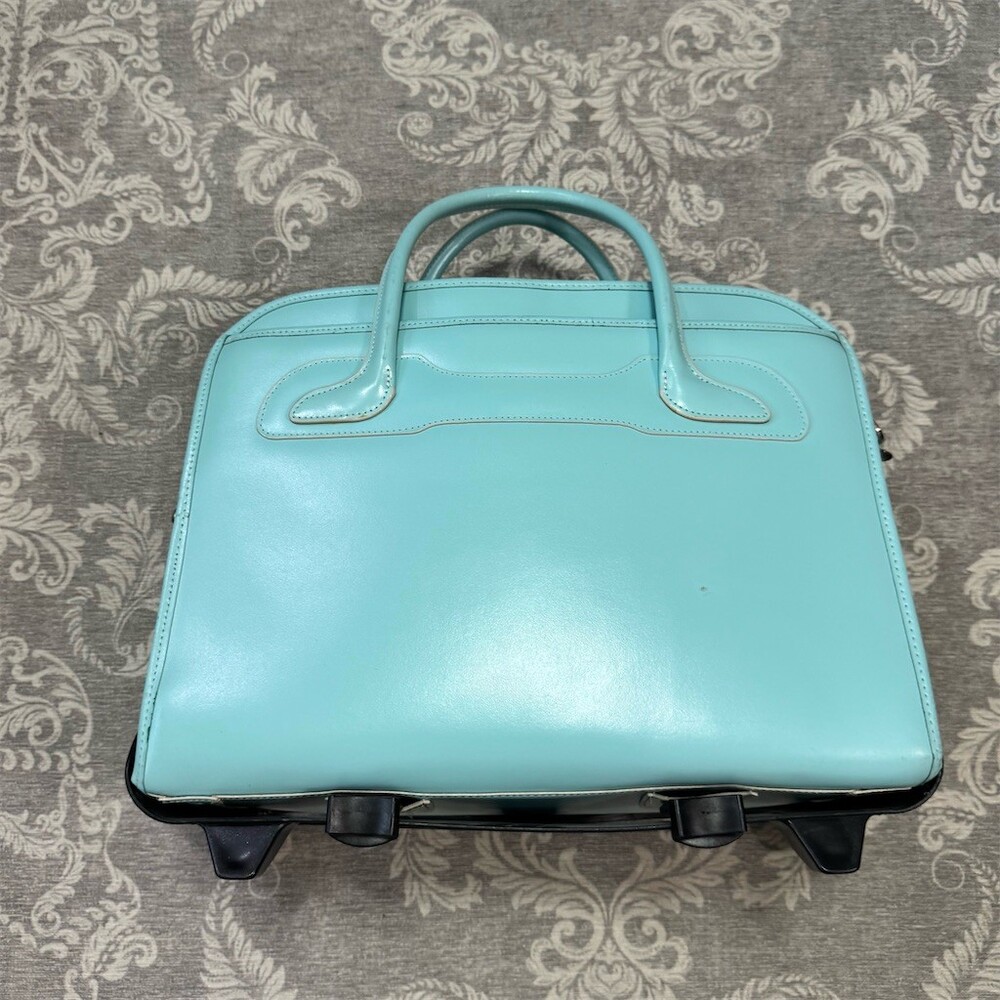 McKlein Willowbrook Wheeled Carryon Briefcase Rolling Bag Light Blue